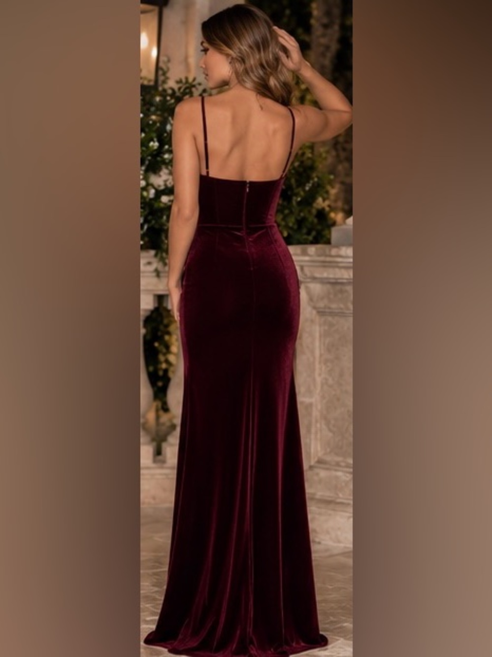 Windsor Fia Burgundy Velvet Corset Mermaid Formal Dress Size S NWT - Picture 11 of 16